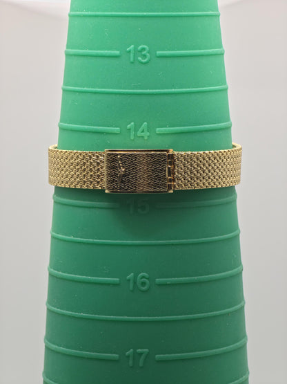 Longines Quartz Watch Gold Dial Square Case Mesh Bracelet Women Swiss Vintage - 274