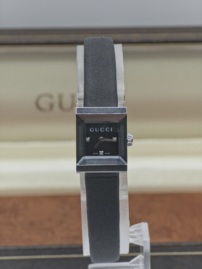 Gucci 128.5 Quartz Watch Black Dial Square Case Women - 240