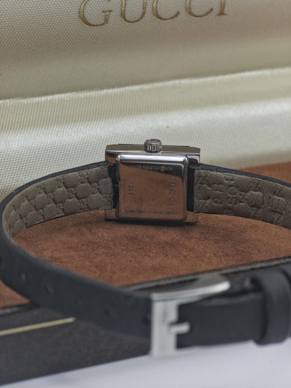Gucci 128.5 Quartz Watch Black Dial Square Case Women - 240