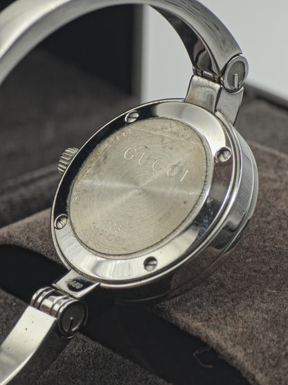 Gucci 105 Quartz Watch GG Monogram Dial Silver Women Box Only | - 244
