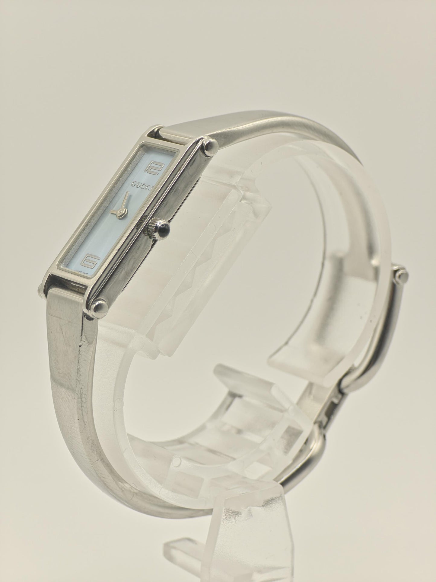 Gucci 1500L Quartz Watch Light Blue Dial Stainless Steel Women Full Set | - 245