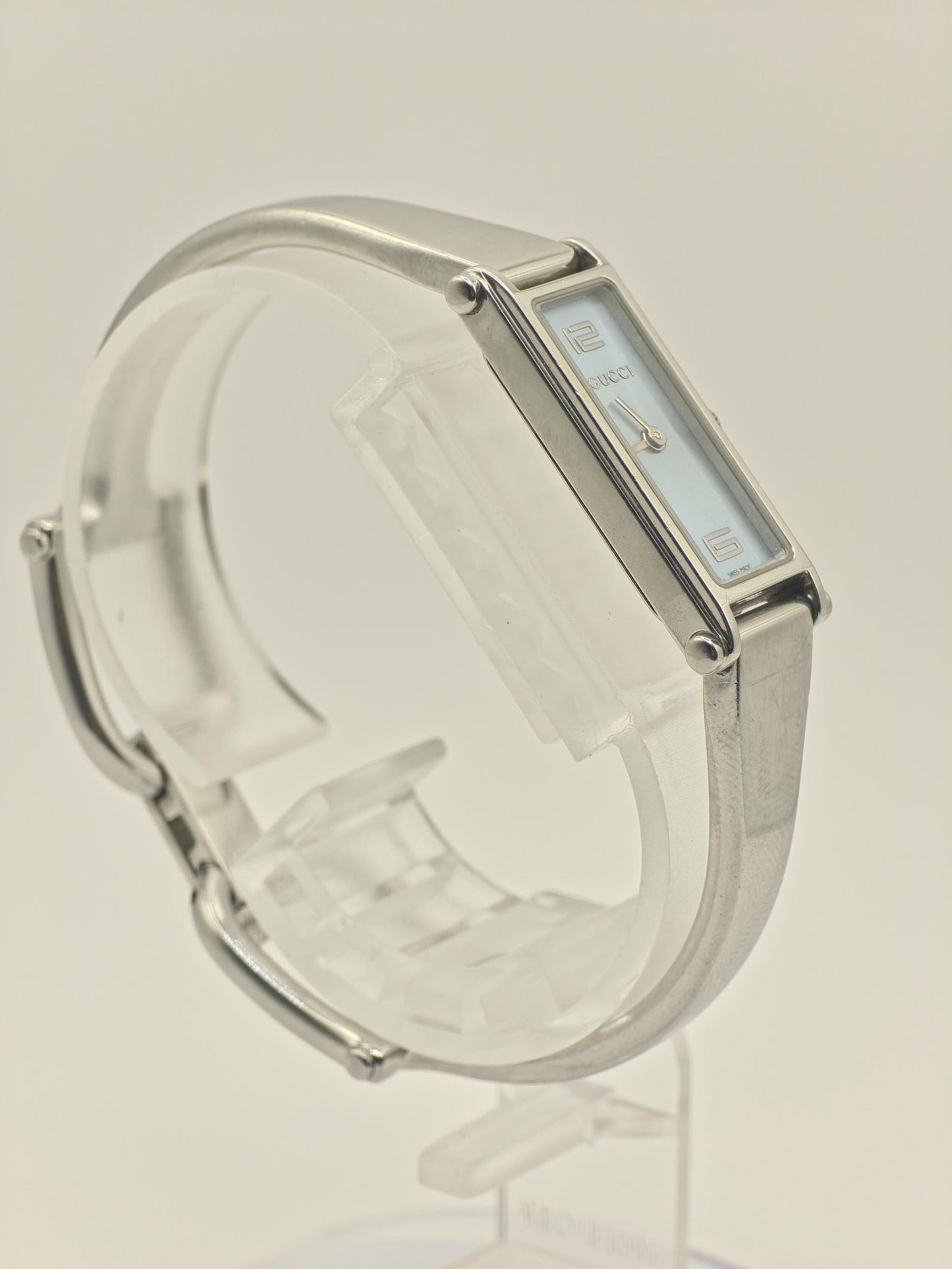 Gucci 1500L Quartz Watch Light Blue Dial Stainless Steel Women Full Set | - 245