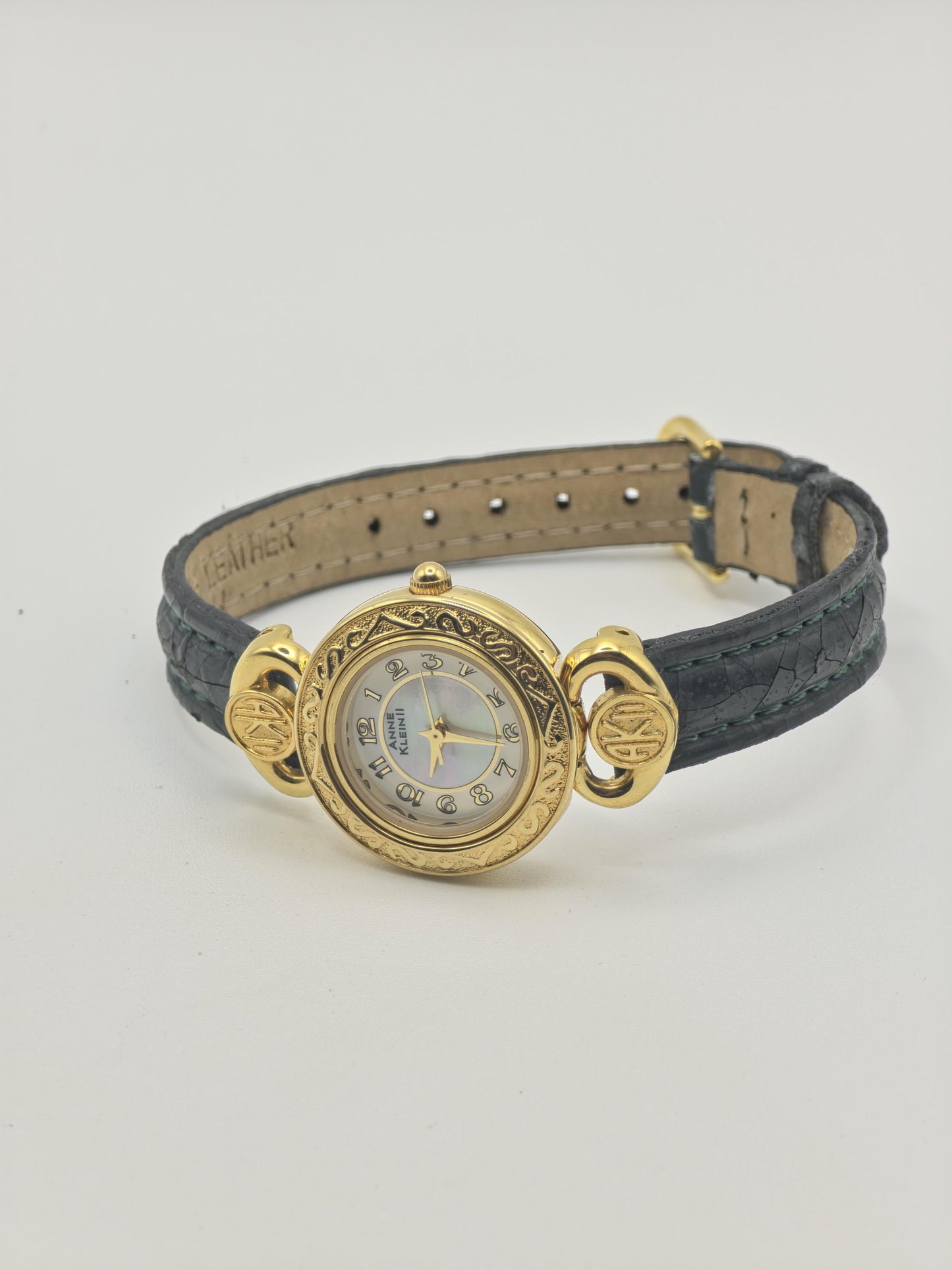 Anne Klein II AL21 Quartz Watch Mother of Pearl Dial Gold Tone Women - 249