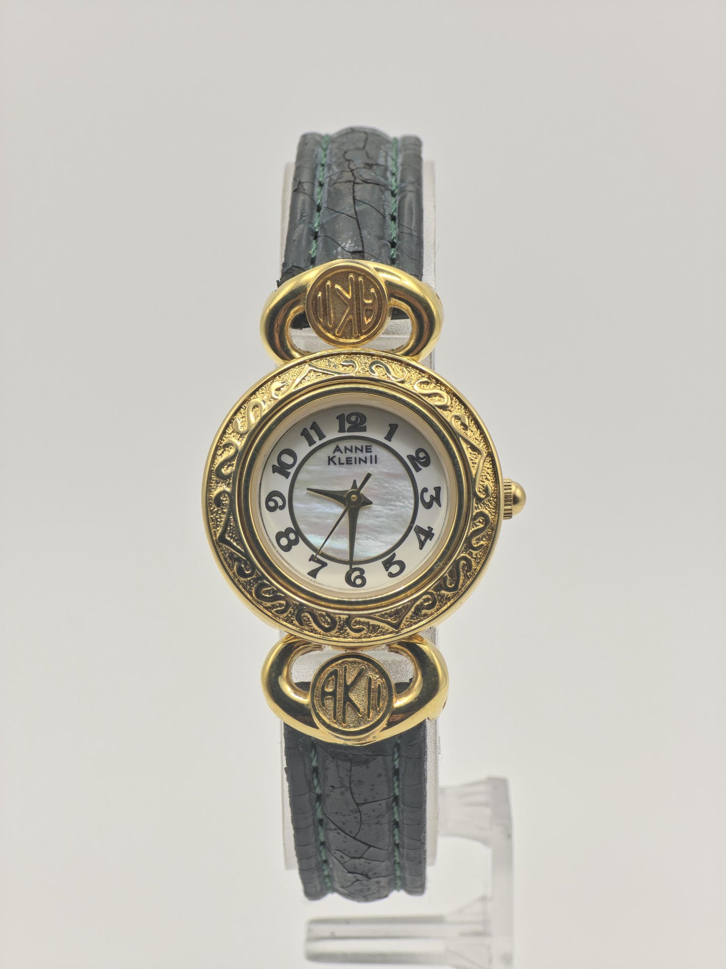 Anne Klein II AL21 Quartz Watch Mother of Pearl Dial Gold Tone Women - 249