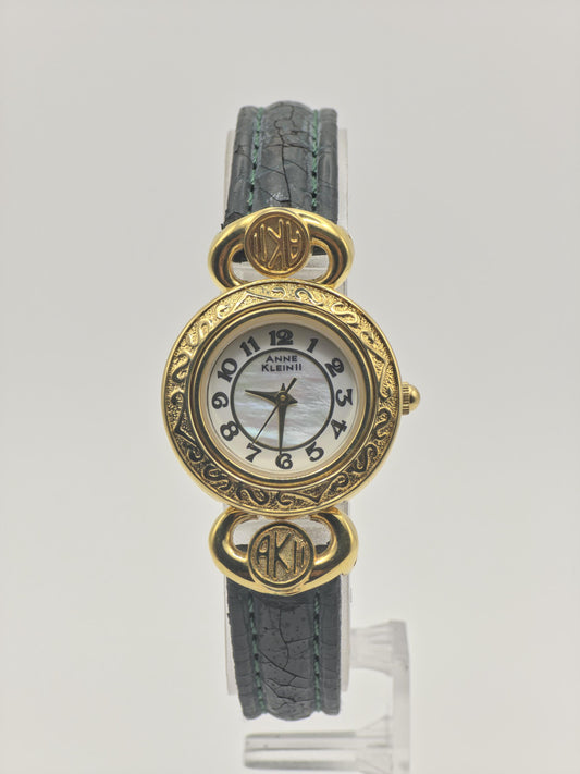Anne Klein II AL21 Quartz Watch Mother of Pearl Dial Gold Tone Women - 249