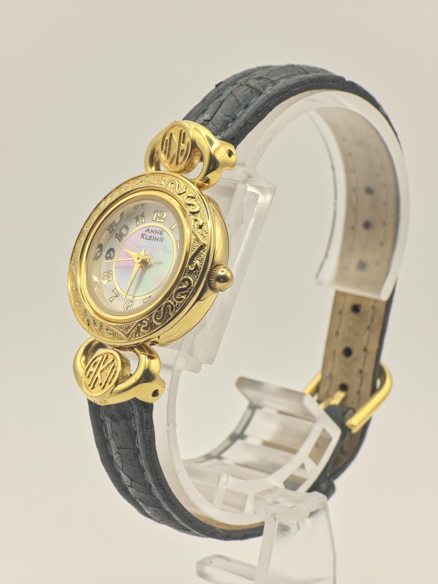 Anne Klein II AL21 Quartz Watch Mother of Pearl Dial Gold Tone Women - 249