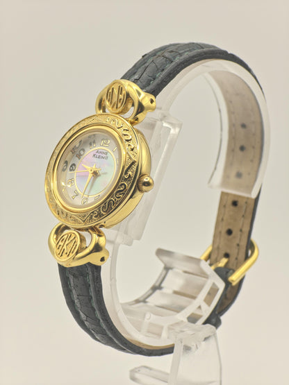 Anne Klein II AL21 Quartz Watch Mother of Pearl Dial Gold Tone Women - 249