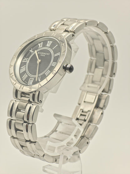 Givenchy RA700491 Quartz Watch Grey Dial Date Stainless Steel Men Swiss Made-257
