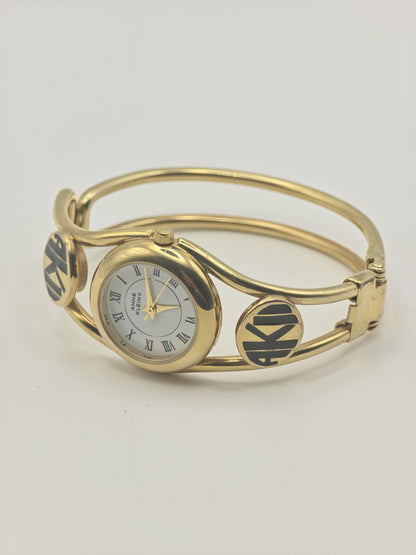 Anne Klein AL21 Women Watch Gold Tone Bracelet White Dial Quartz Vintage | - 287