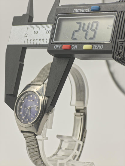 Seiko 21 Jewels Automatic Women Watch Blue Dial Steel Bracelet Vintage | - 288