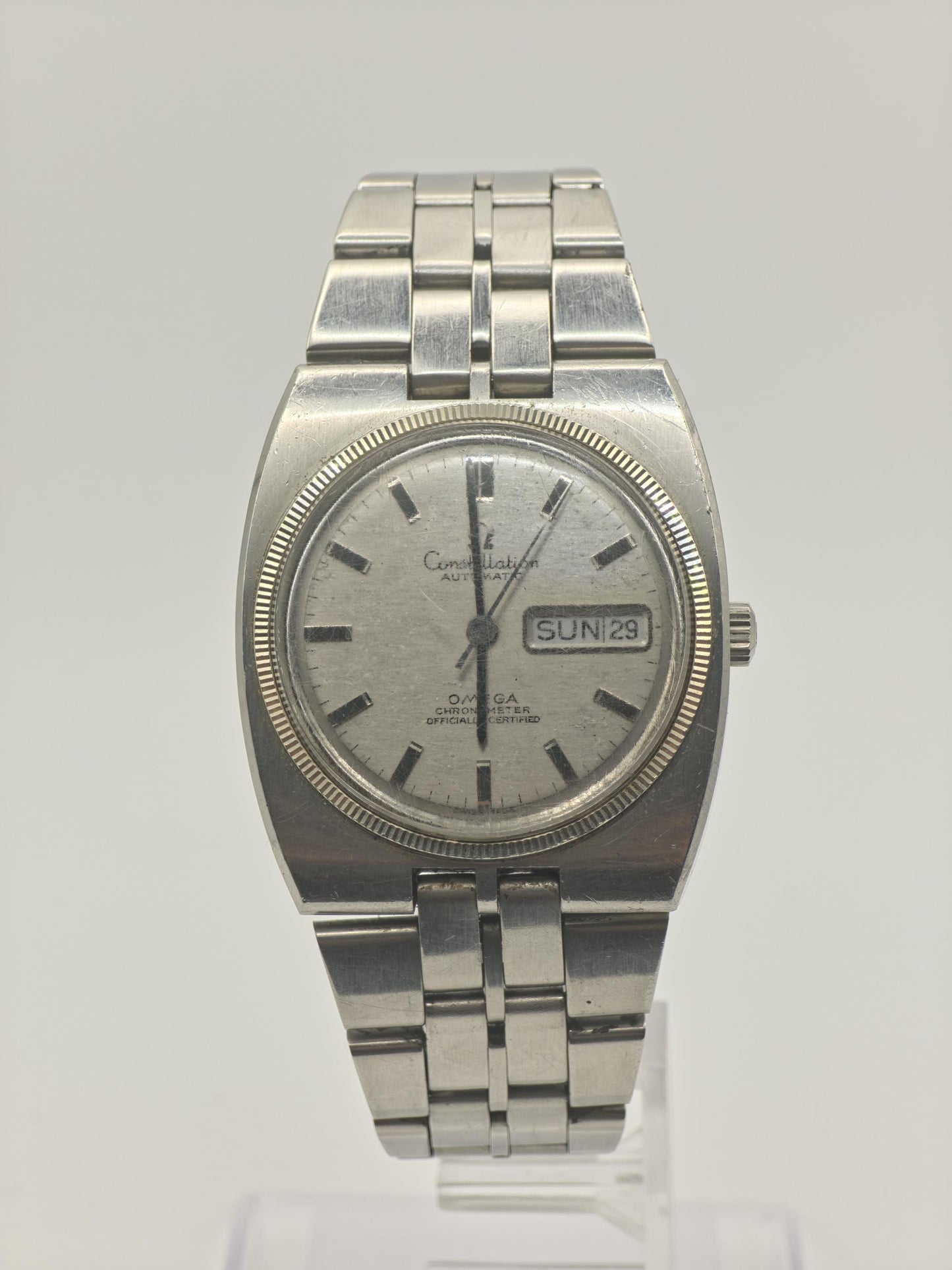 Omega Constellation Automatic Day Date Silver Dial Steel Bracelet Men | - 290