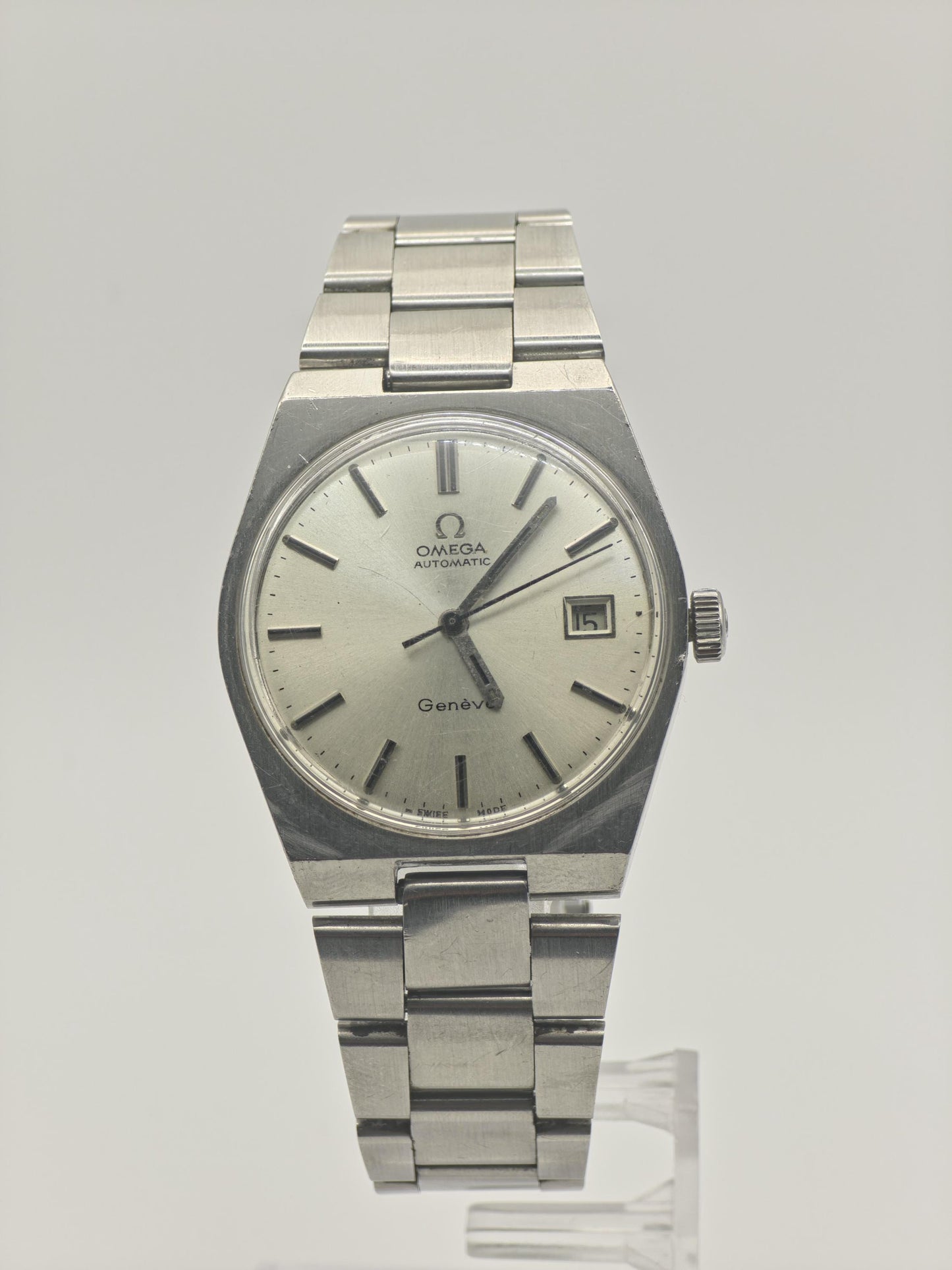Omega Geneve Automatic Date Silver Dial Steel Bracelet Men | - 292