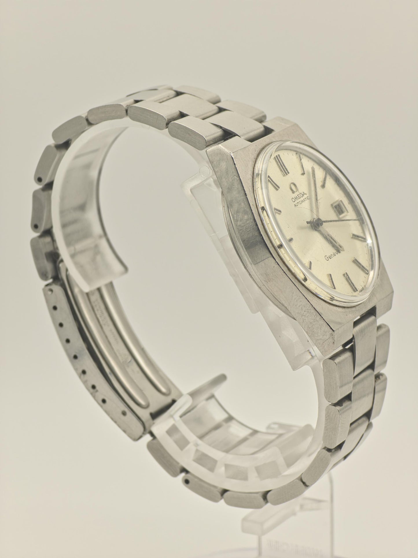 Omega Geneve Automatic Date Silver Dial Steel Bracelet Men | - 292