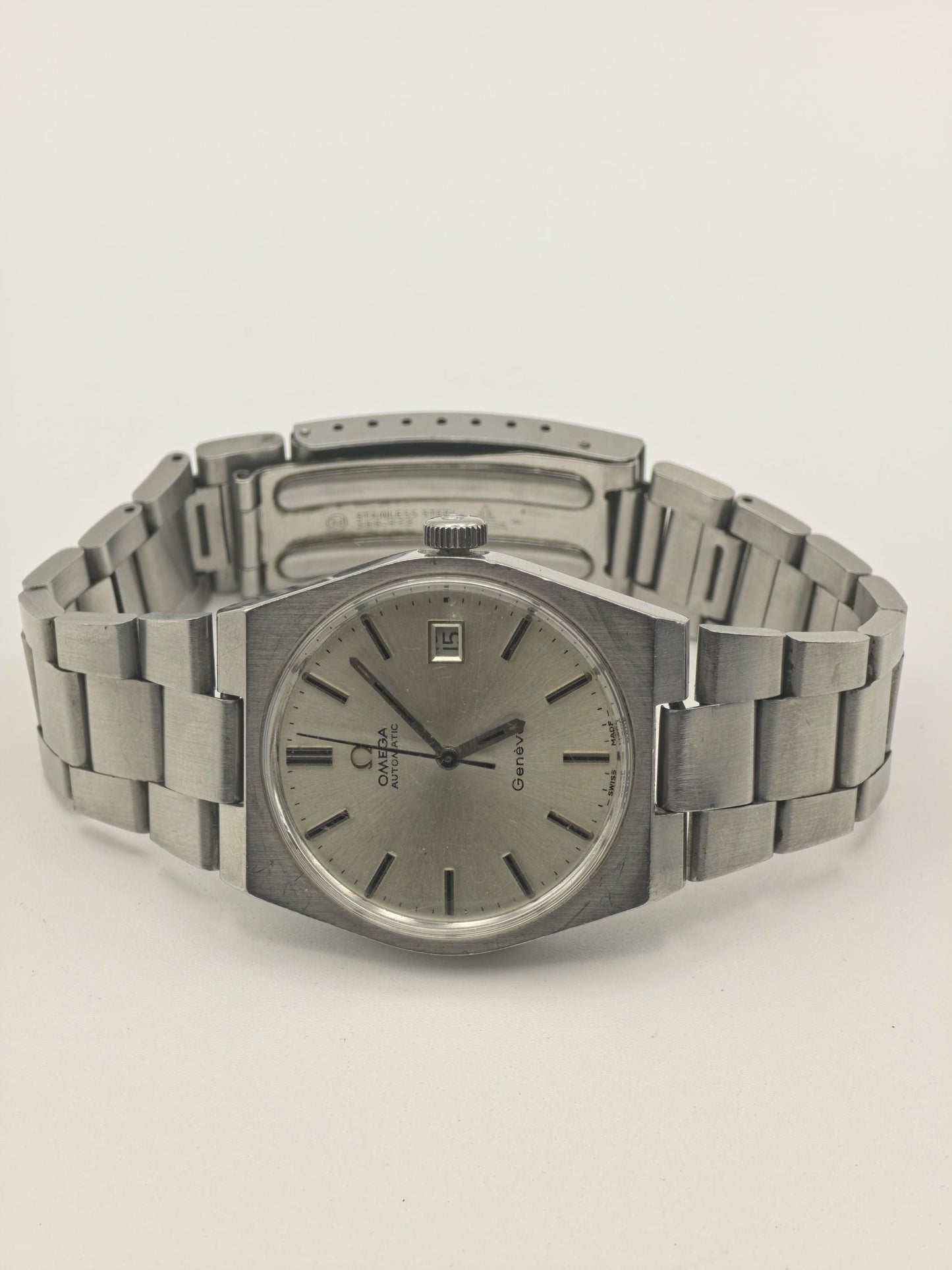 Omega Geneve Automatic Date Silver Dial Steel Bracelet Men | - 292