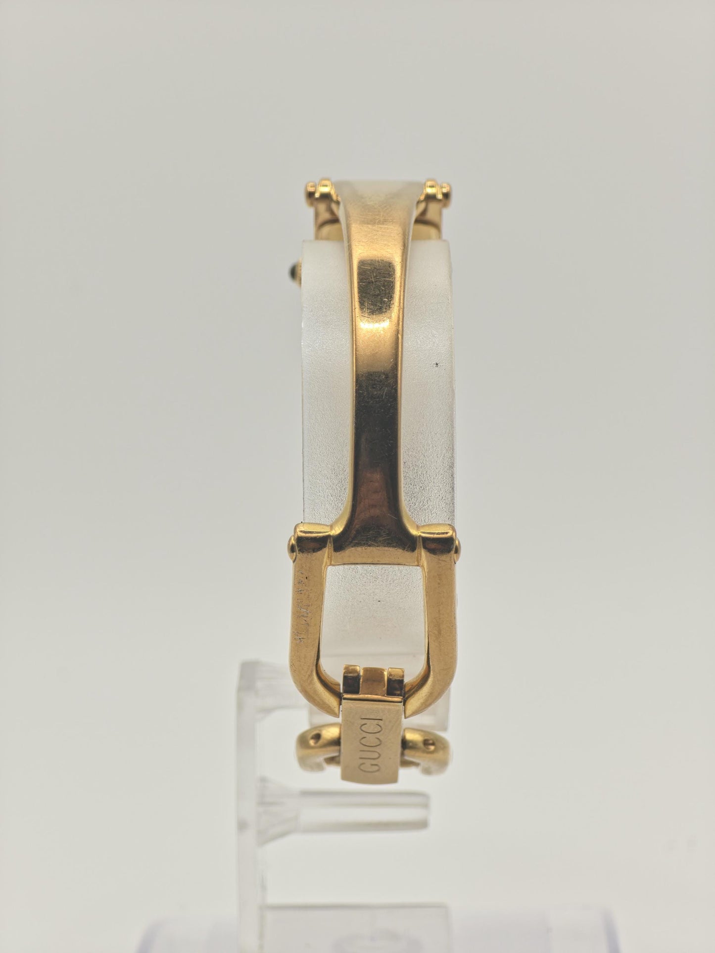 Gucci 1500L Women Gold Plated Slim Bracelet Quartz Watch Pink Dial Box | - 299