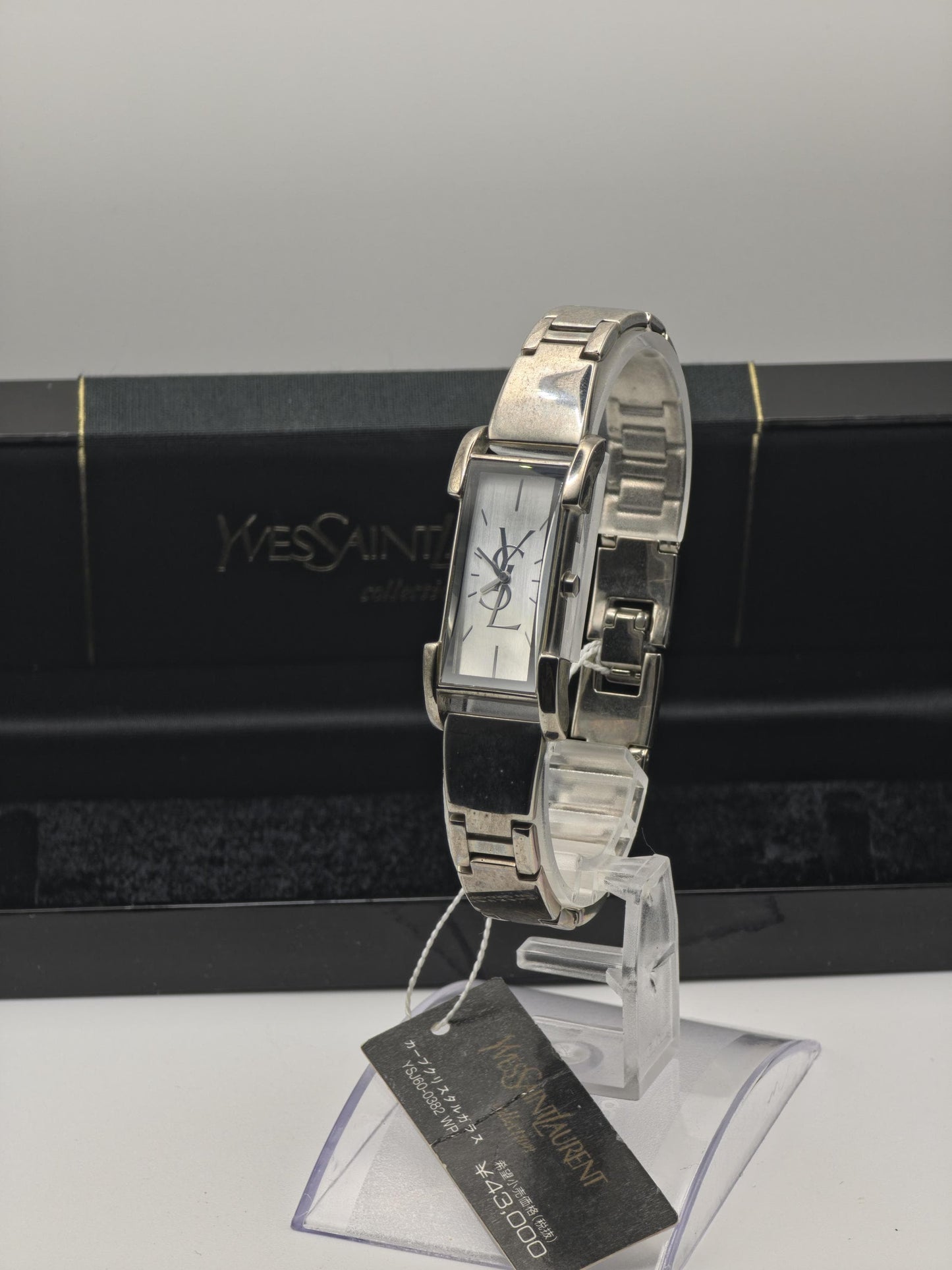 Yves Saint Laurent YSL Women Quartz Slim Bracelet Watch Silver Dial Box Tag | - 302