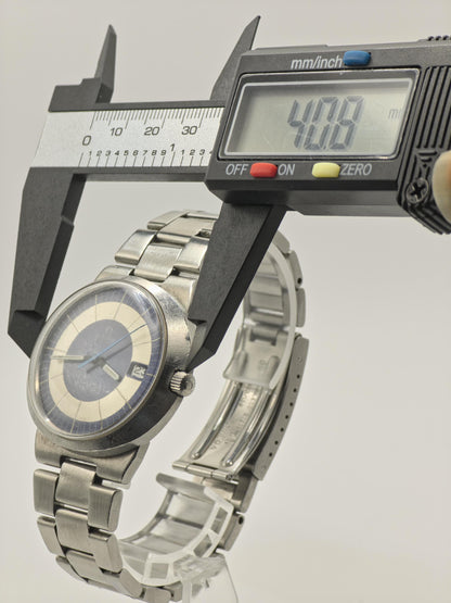 Omega Geneve Dynamic Automatic Blue Bullseye Dial Date Vintage Men Swiss - 272