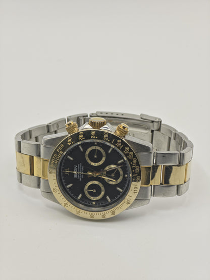 Elgin Chronograph Quartz Watch Two Tone Tachymeter 200M Men FK1059G - 280