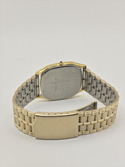Citizen Forma Quartz Watch Gold Dial Gold Tone Square Case Men Vintage- 282