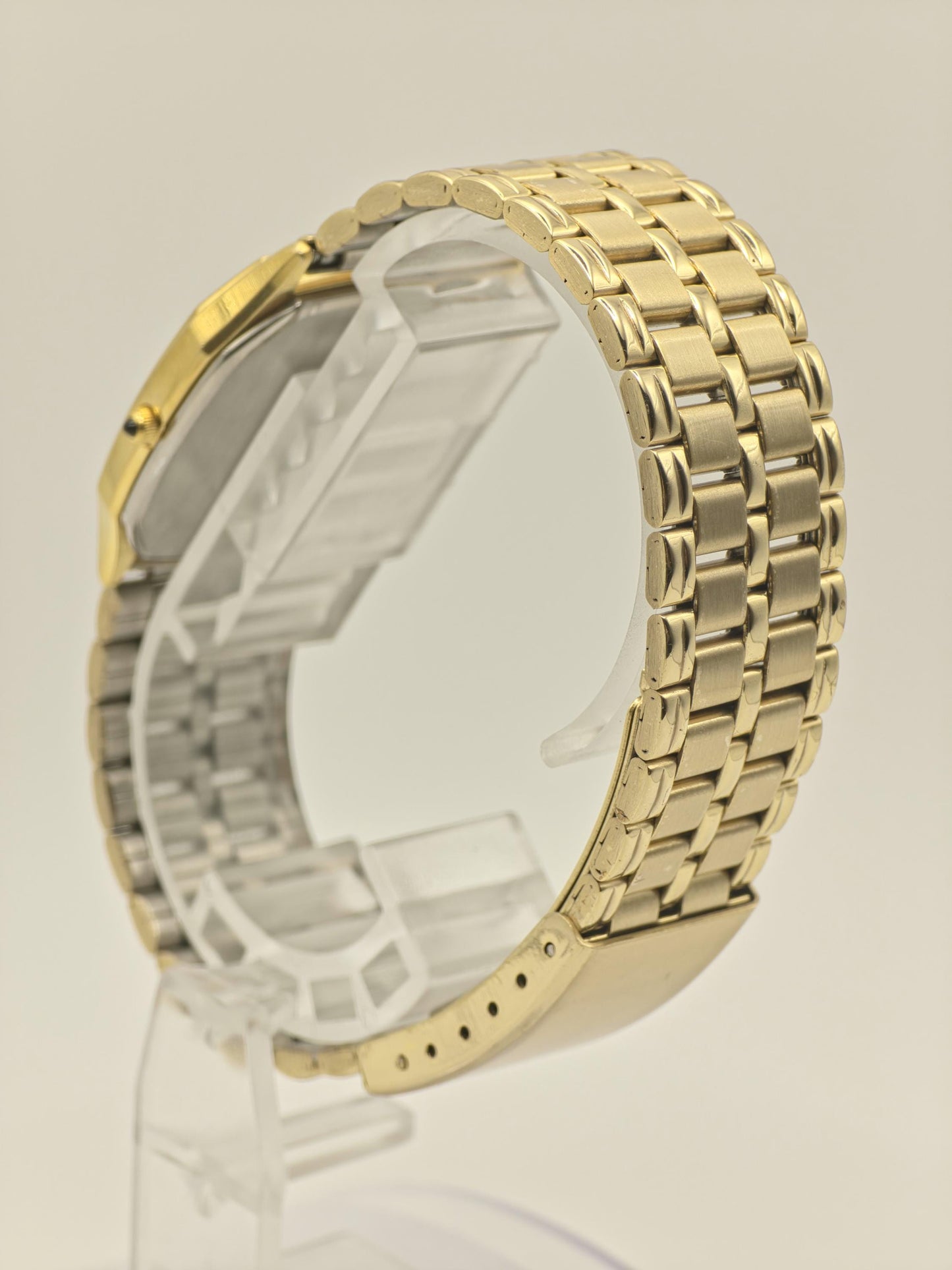Citizen Forma Quartz Watch Gold Dial Gold Tone Square Case Men Vintage- 282