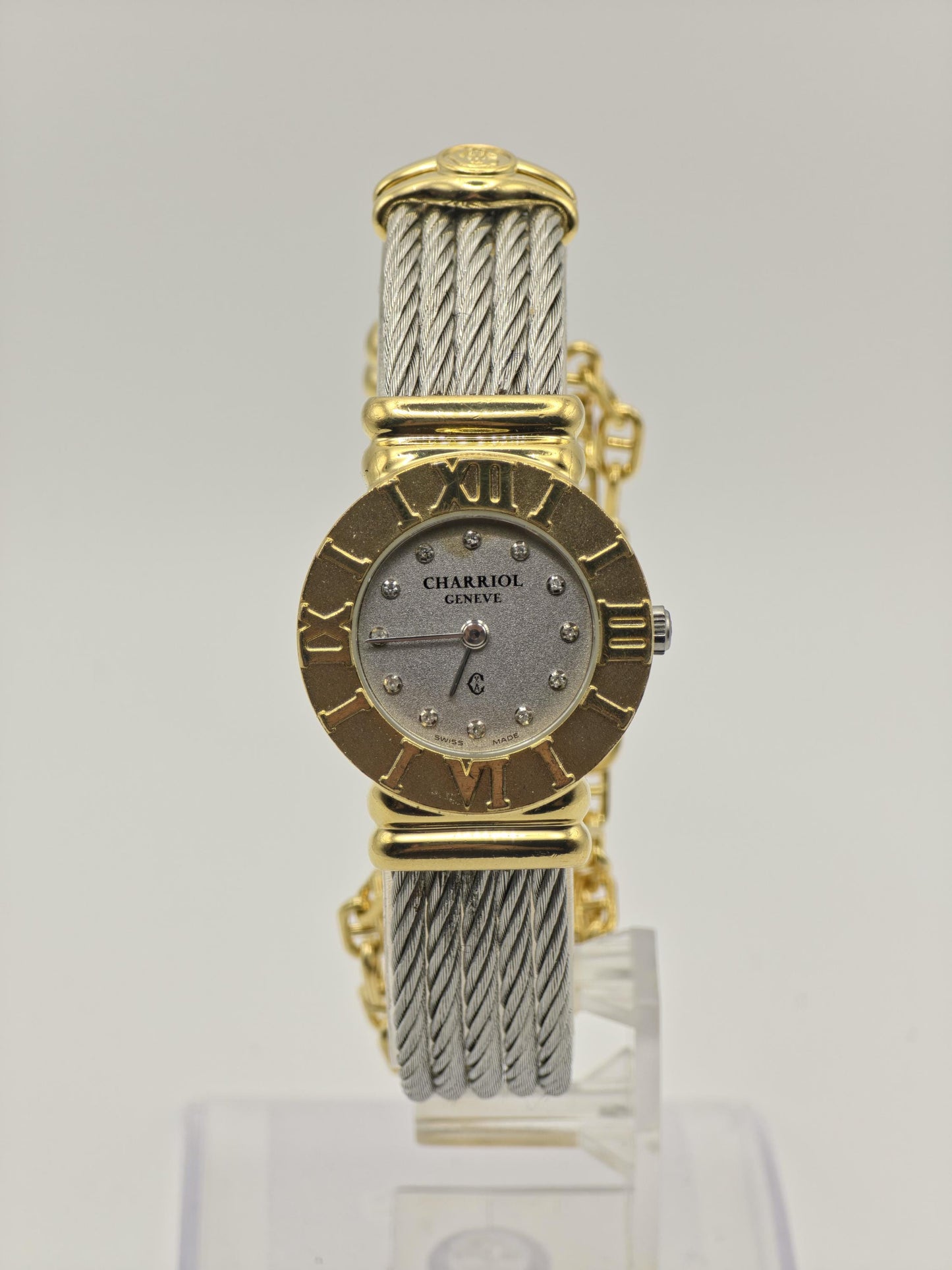 Charriol Geneve 028S Women Quartz Silver Dial Cable Bracelet Swiss | - 304