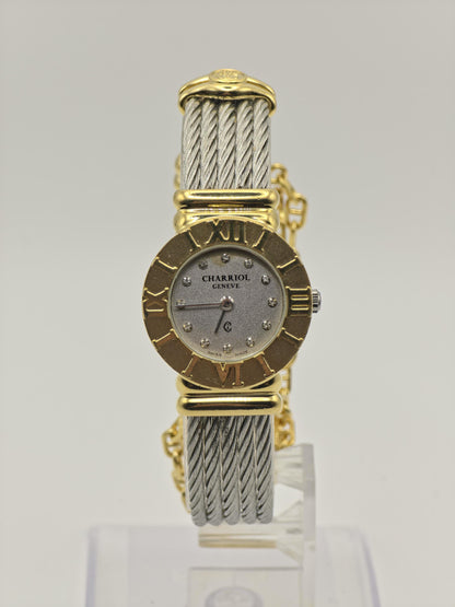 Charriol Geneve 028S Women Quartz Silver Dial Cable Bracelet Swiss | - 304