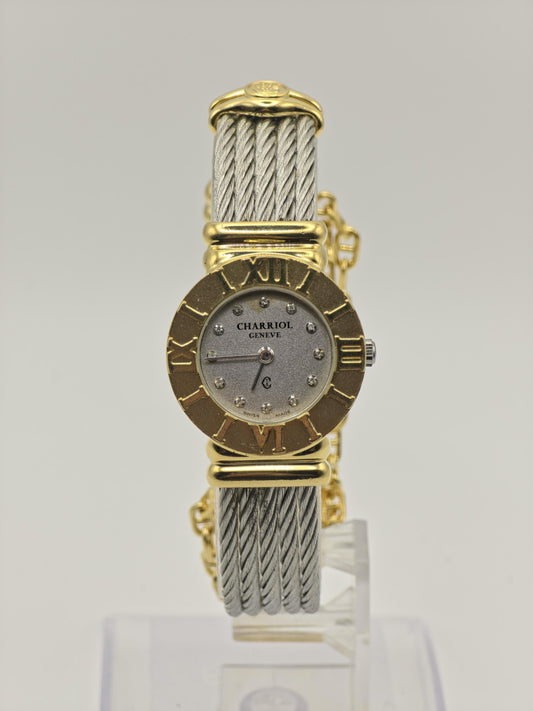 Charriol Geneve 028S Women Quartz Silver Dial Cable Bracelet Swiss | - 304