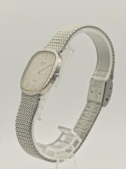 Longines Men Watch Quartz Silver Dial Stainless Steel Swiss Made Vintage | 286
