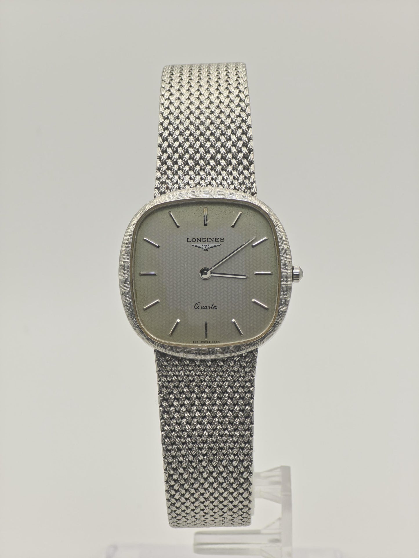Longines Men Watch Quartz Silver Dial Stainless Steel Swiss Made Vintage | 286