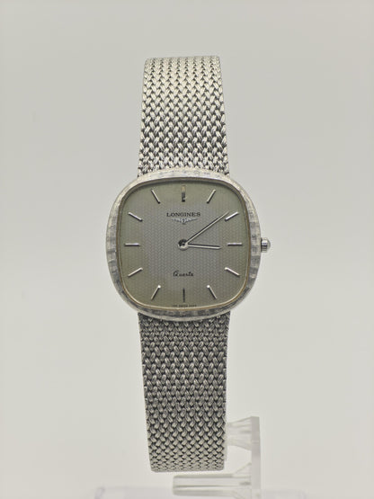 Longines Men Watch Quartz Silver Dial Stainless Steel Swiss Made Vintage | 286