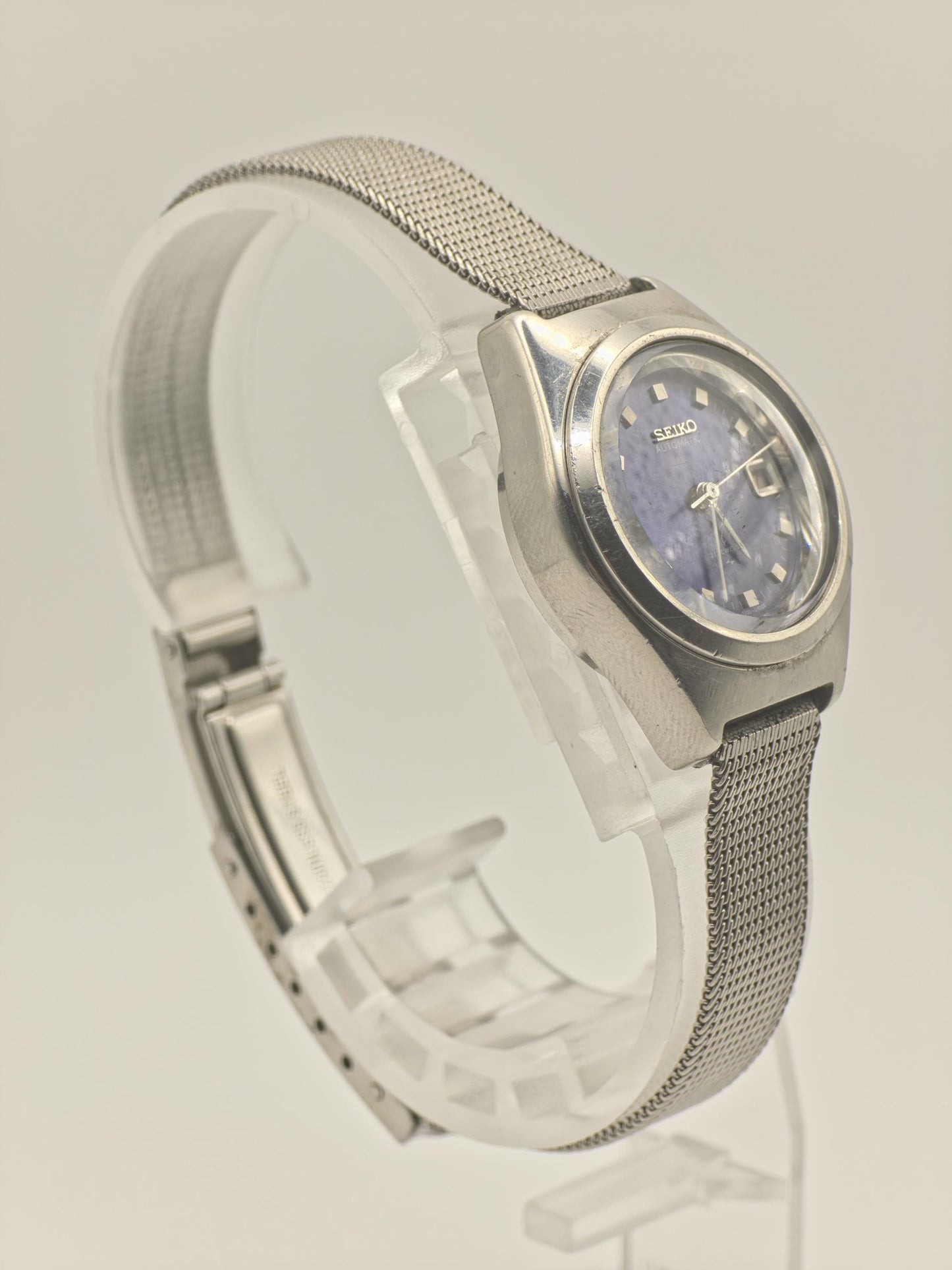 Seiko 21 Jewels Automatic Women Watch Blue Dial Steel Bracelet Vintage | - 288