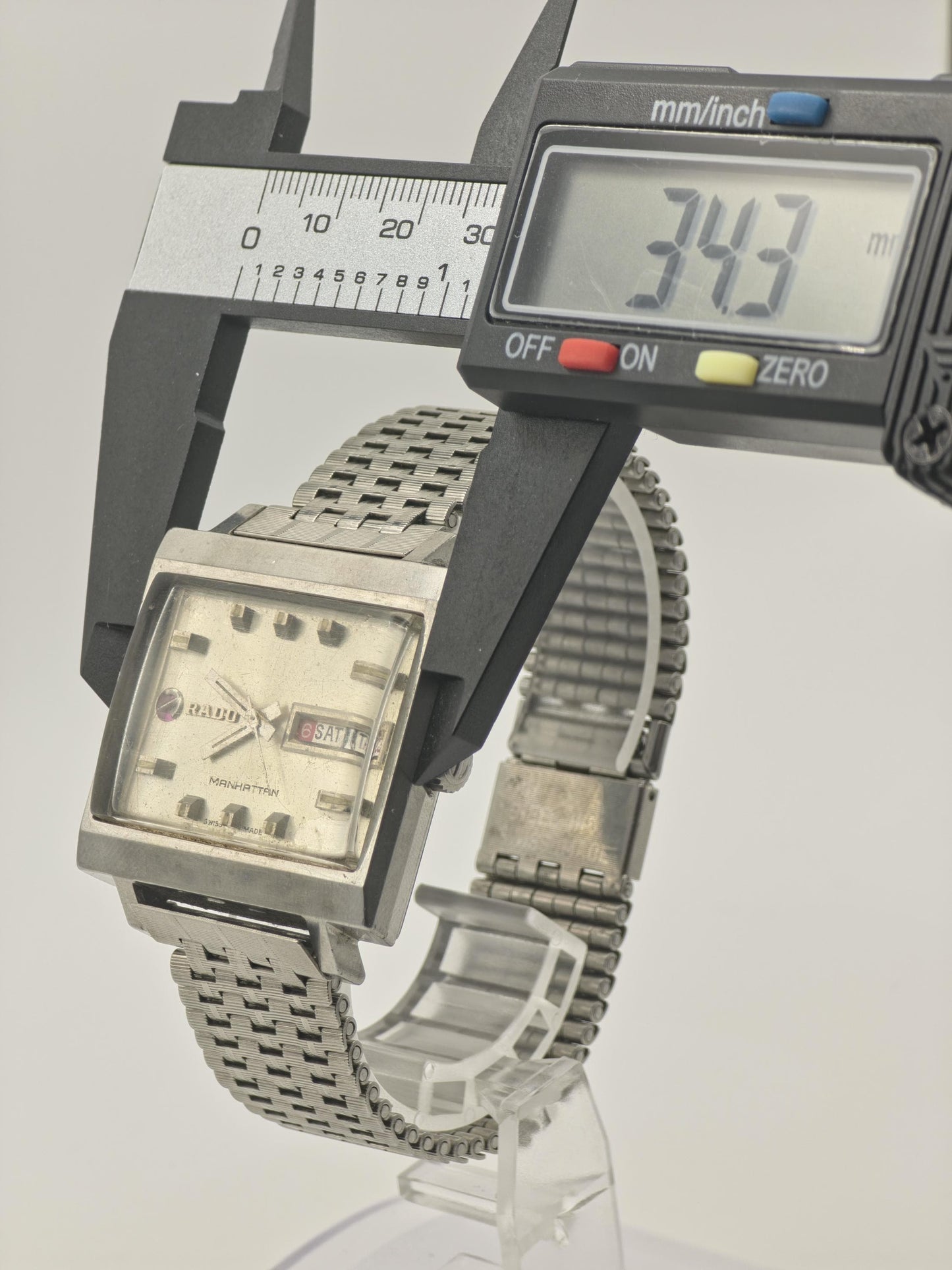 Rado Manhattan Automatic Day Date Square Dial Steel Bracelet Men | - 291