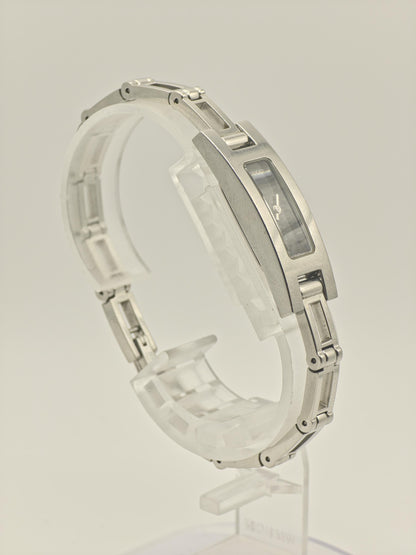 Gucci 1500L Women Stainless Steel Slim Bracelet Quartz Watch Black Dial | - 297