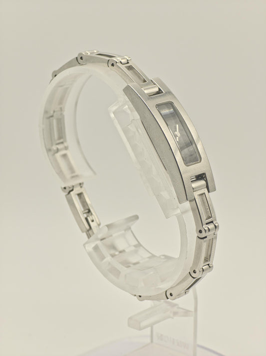 Gucci 1500L Women Stainless Steel Slim Bracelet Quartz Watch Black Dial | - 297