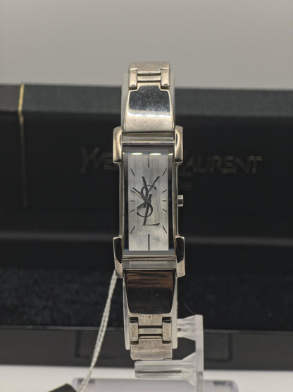 Yves Saint Laurent YSL Women Quartz Slim Bracelet Watch Silver Dial Box Tag | - 302
