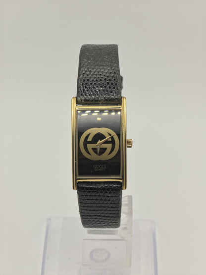 Gucci Quartz Women Black Dial GG Logo Gold Tone Case Classic | - 305
