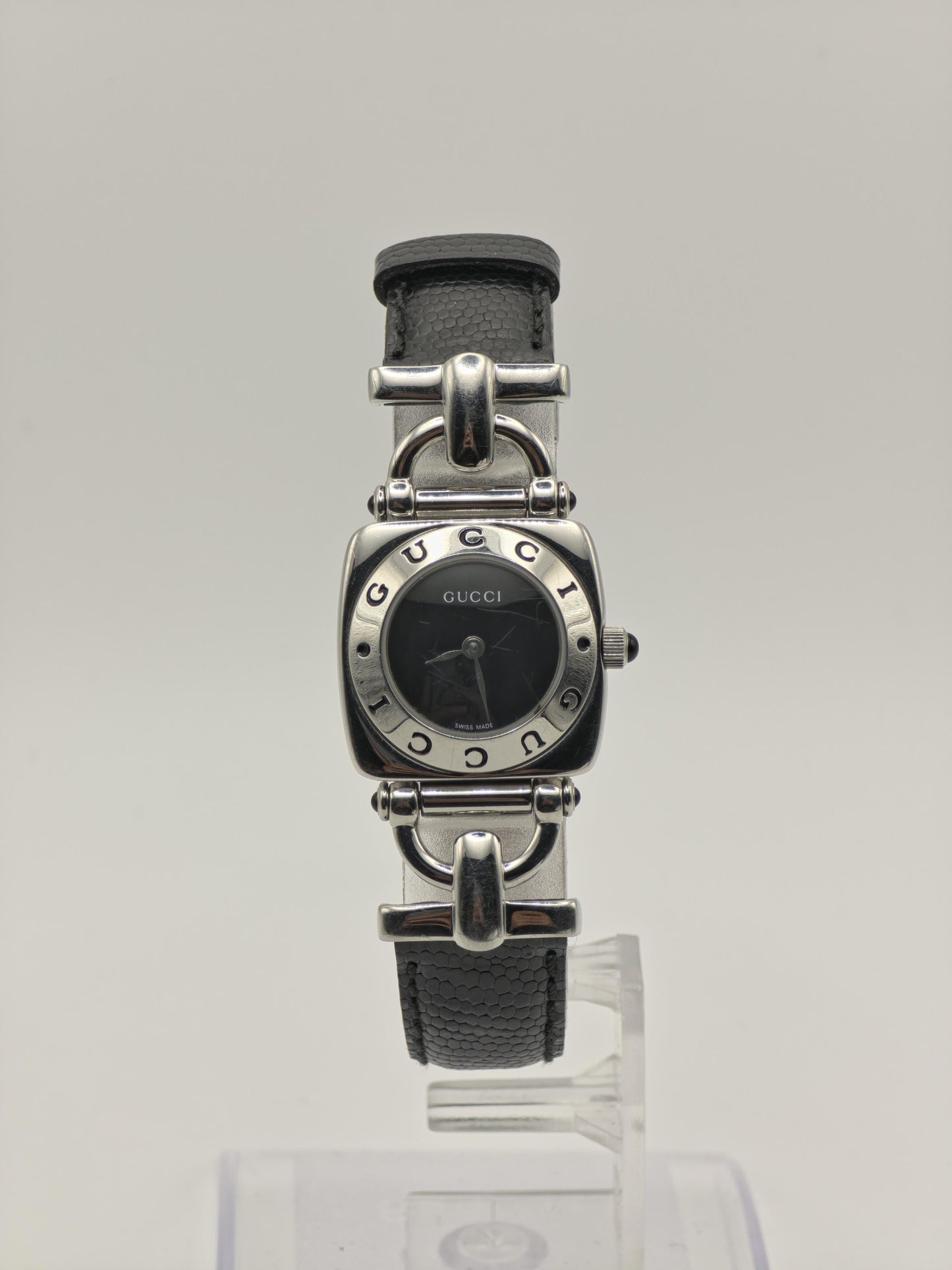 Gucci 6300L Women Quartz Black Dial Horsebit Design Steel Watch | - 307