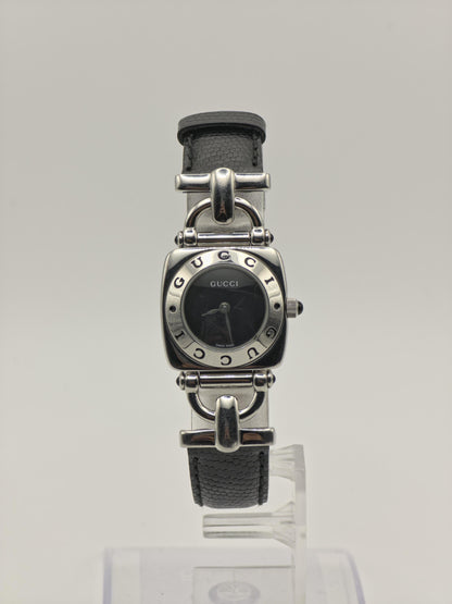 Gucci 6300L Women Quartz Black Dial Horsebit Design Steel Watch | - 307