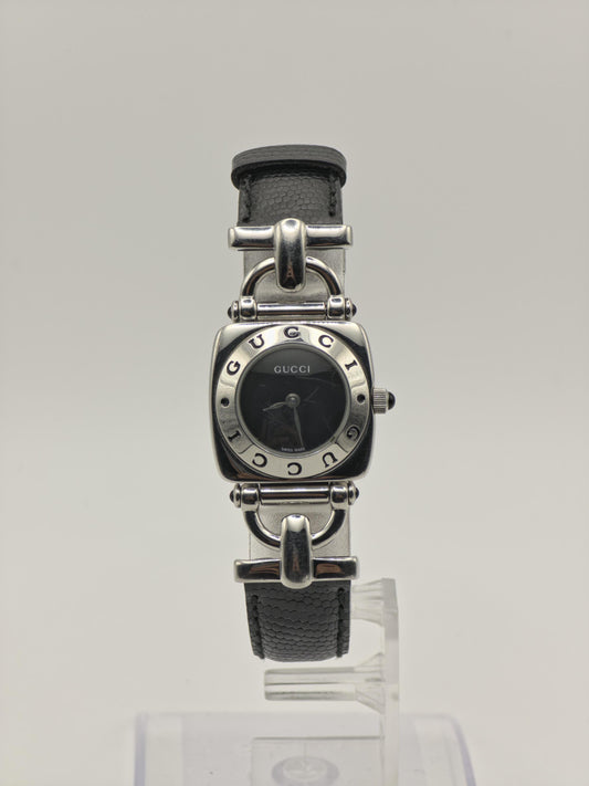 Gucci 6300L Women Quartz Black Dial Horsebit Design Steel Watch | - 307