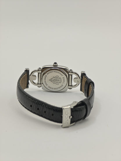 Gucci 6300L Women Quartz Black Dial Horsebit Design Steel Watch | - 307