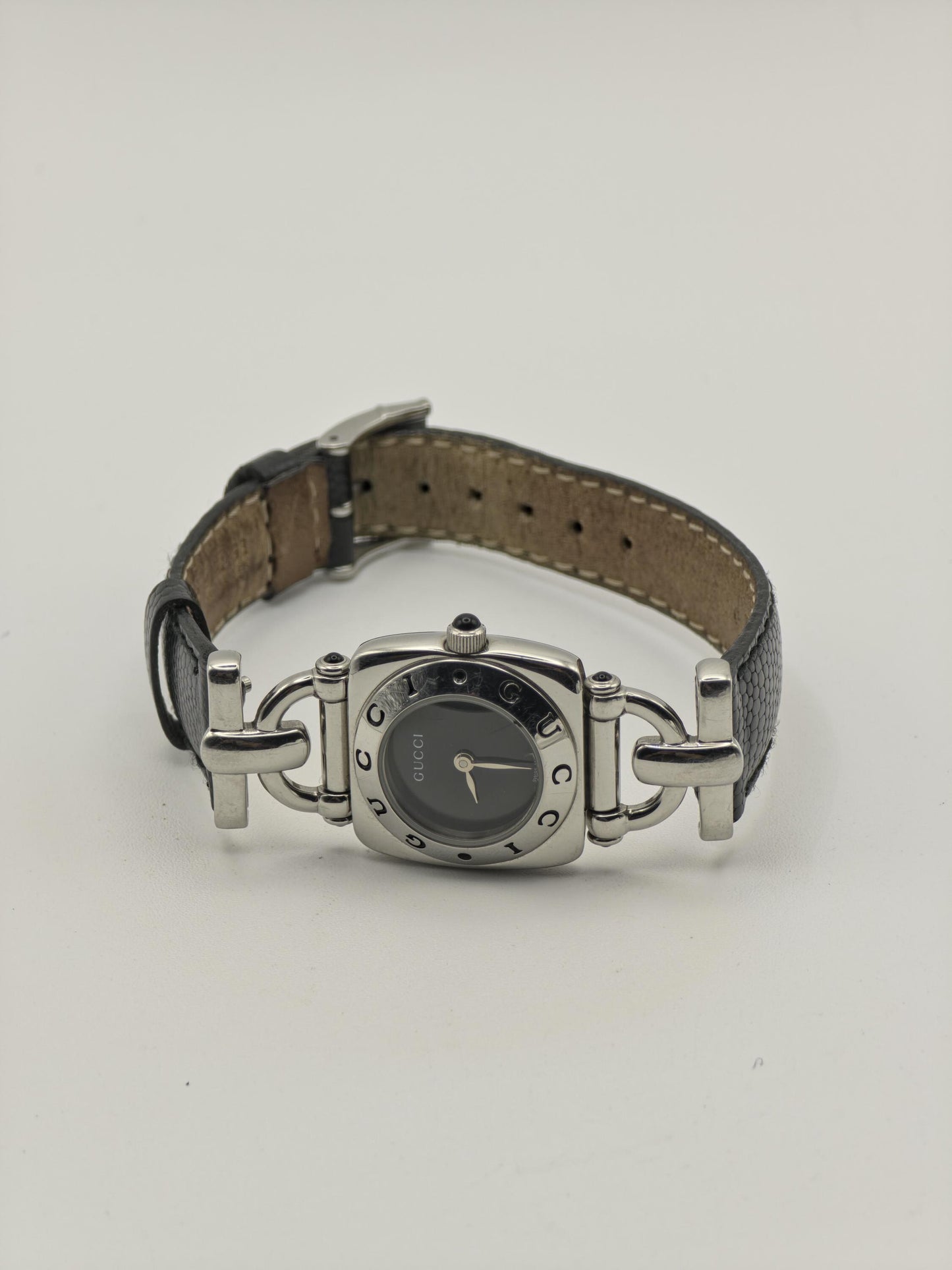 Gucci 6300L Women Quartz Black Dial Horsebit Design Steel Watch | - 307