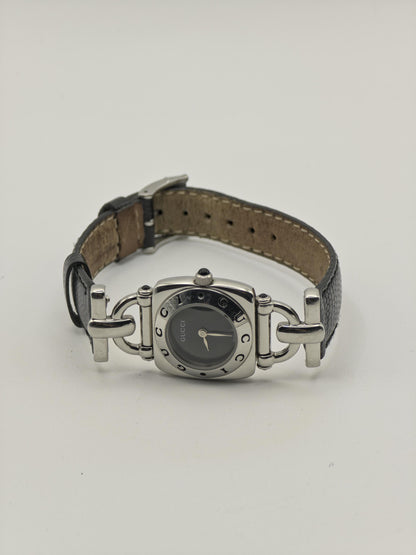 Gucci 6300L Women Quartz Black Dial Horsebit Design Steel Watch | - 307