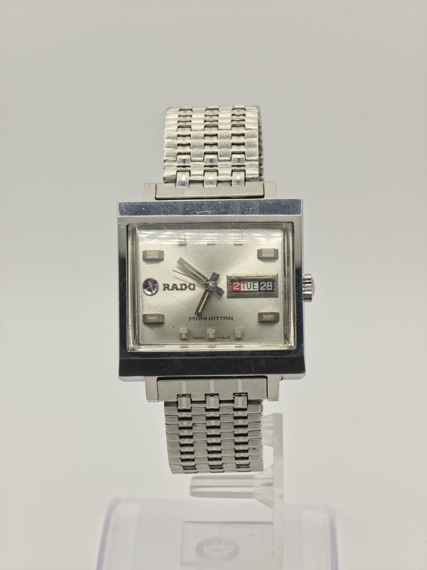 Rado Manhattan Automatic Day Date Men Vintage Steel Swiss Watch | - 309