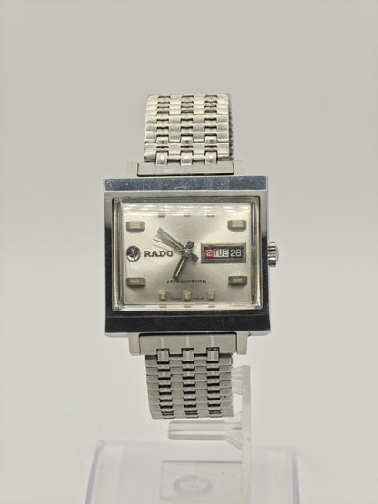Rado Manhattan Automatic Day Date Men Vintage Steel Swiss Watch | - 309