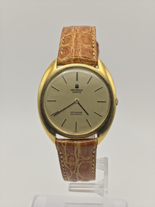Universal Genève Gilt Shadow Automatic 566101 Gold Tone Men Vintage Watch | -313