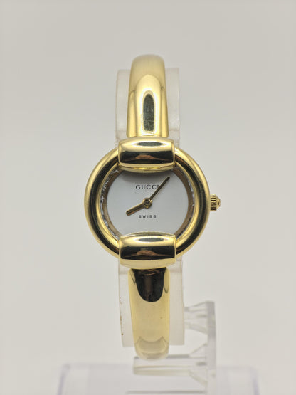 Gucci 1400L Gold Tone Bangle Women Vintage Quartz Watch Minimalist Swiss Made | - 315