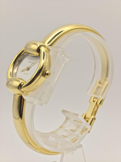Gucci 1400L Gold Tone Bangle Women Vintage Quartz Watch Minimalist Swiss Made | - 315