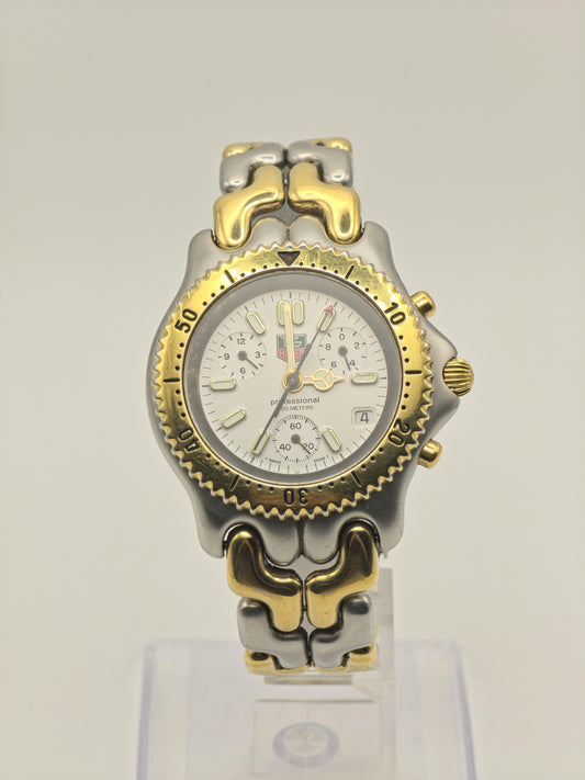 TAG Heuer S35.006M Professional 200M Chronograph Two Tone Men Vintage Quartz Watch | - 317
