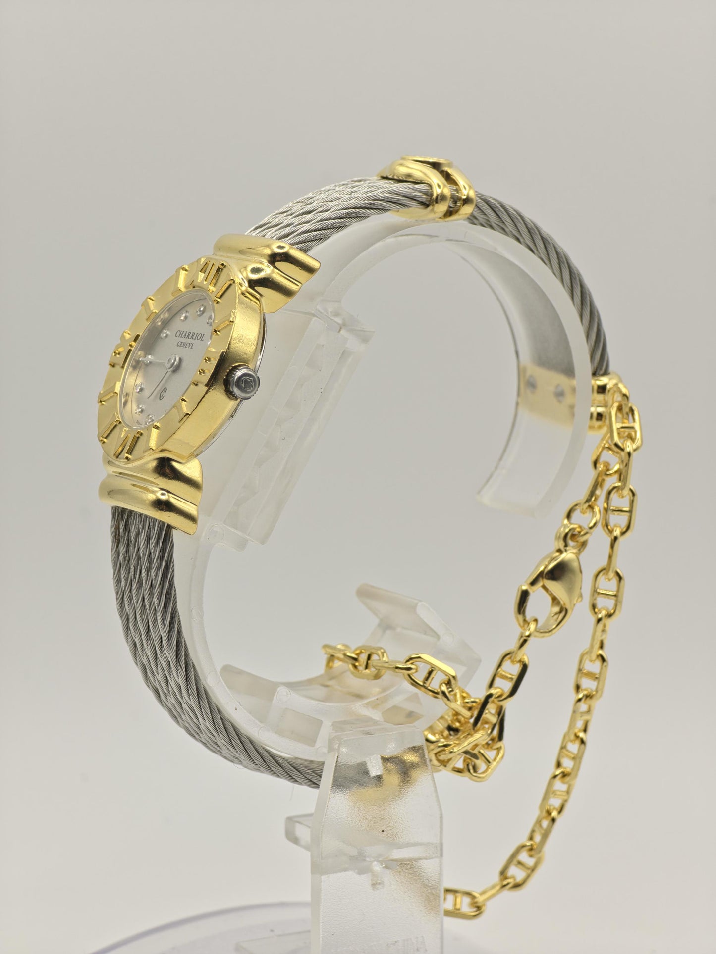 Charriol Geneve 028S Women Quartz Silver Dial Cable Bracelet Swiss | - 304