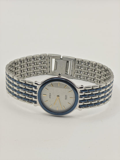 Apex Ricoh Quartz JWCII Stainless Steel Blue Accent Men Vintage Watch | - 321